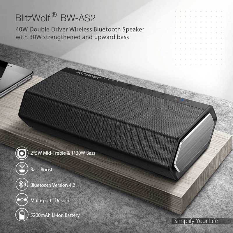 Caixa de Som Tronsmart T2 Plus 20W/3600 mAh