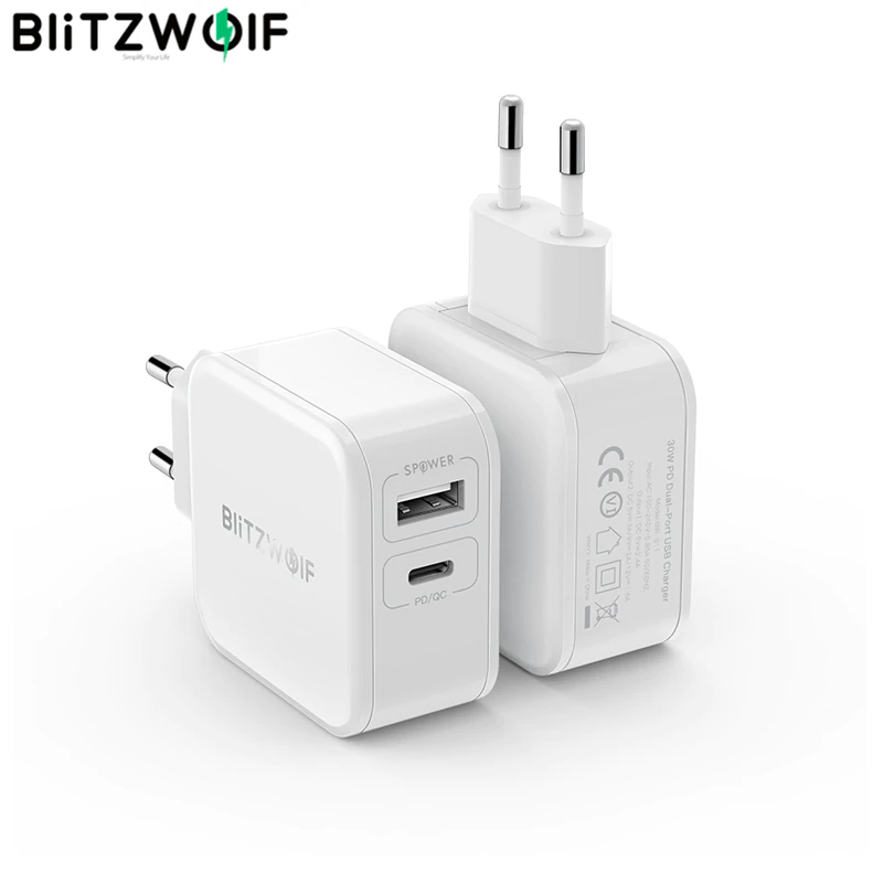 Carregador Blitzwolf com 2 portas | QC 3.0/30W