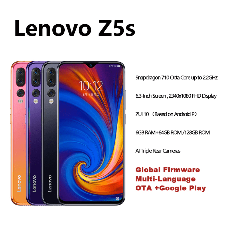 Smartphone Lenovo Z5S 4GB RAM 64GB ROM Snapdragon 710