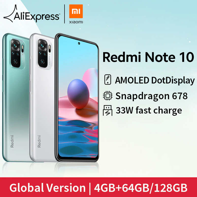 Smartphone Xiaomi Redmi Note 10 4GB RAM 64GB ROM Snapdragon 678