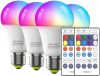 Kit 4 Lâmpadas Inteligente Wifi 10W RGB Compatível com Alexa e Google
