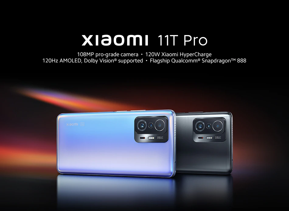 Smartphone Xiaomi 11T PRO Versão Global 8GB RAM + 128GB ROM 120Hz Amoled Snapdragon 888 Carregador 120W