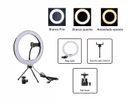Ring Light Completo Iluminador Portátil 8 Polegadas + Tripé