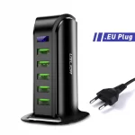 Carregador Uslion 5 Portas USB hub com display led