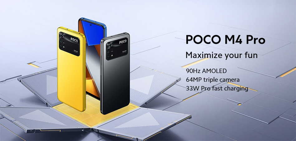 Smartphone Xiaomi Poco M4 Pro 8GB RAM 256GB ROM Tela 90Hz Bateria 5000mAh Android