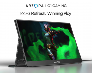 Monitor Gamer Portátil ARZOPA 15.6″ 144Hz 1080P Full HD Jogos HDR Xbox, PS5, Computador Portátil PC Mac