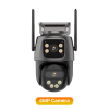 Câmera de Vigilância CCTV, Rastreamento Automático, 2 Lentes, PTZ, WiFi, IP, Exterior, Zoom 8x, 4MP, HD