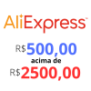 Cupom de R$ 500,00 em compras acima de R$ 2500,00 no Aliexpress