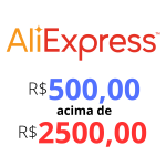 Cupom de R$ 500,00 em compras acima de R$ 2500,00 no Aliexpress