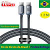 Kit com 10 Cabos Tipo C para Tipo C Baseus 1.2M 100W