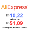 Cupom de R$ 10,22 em compras acima de R$ 51,09 em produtos Choice no Aliexpress