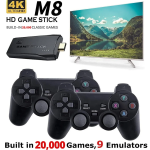 Game Stick M8 com 2 Controles Sem Fio, 64GB, 10.000 Jogos
