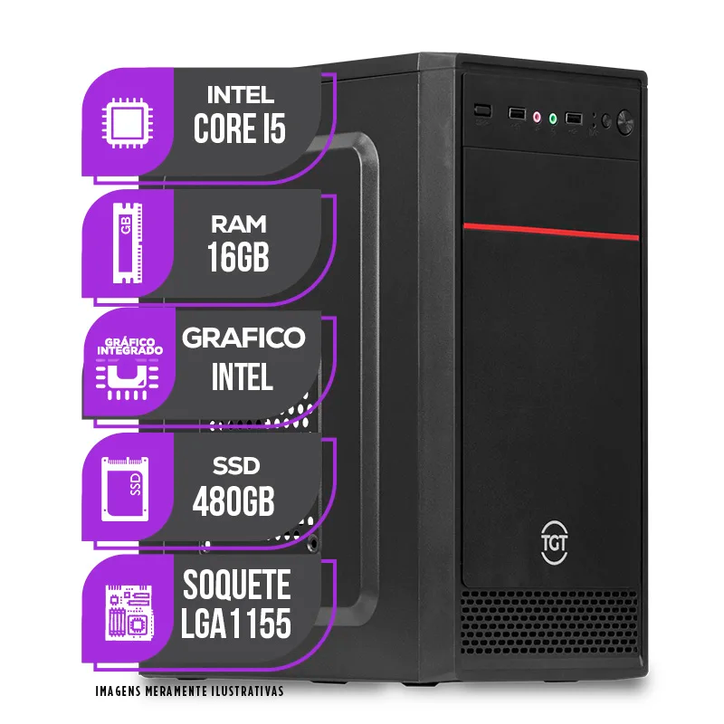 PC CPU Home Office Mancer, Intel Core I5, 16GB De Memória ram, SSD 480GB