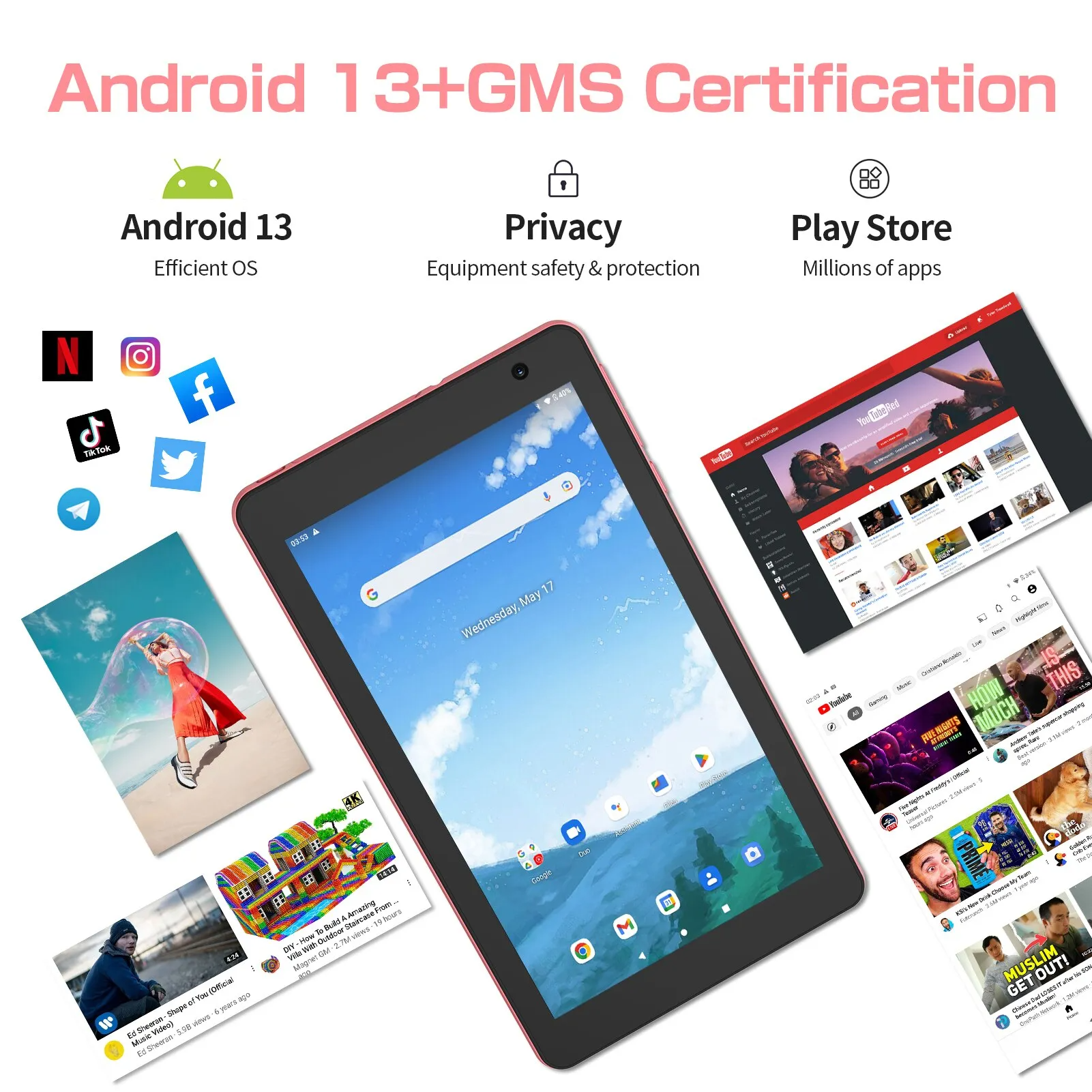 Mini Projetor Portátil Inteligente, Android 11, WiFi 6, Bluetooth, 2.4g, 5.8g