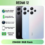 Smartphone Xiaomi Redmi 12 8GB RAM 256GB ROM Versão Global 4G Câmera 50MP Tela Full HD+ 90Hz Bateria 5000mAh Carregador 18W Android