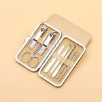 Conjunto De 8 Peças Manicure Clippers De Unhas De Aço Inoxidável
