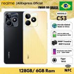 Smartphone Realme C53 6GB RAM 128GB ROM Versão Global Processador Tiger T612 Carregador 33W Tela 6.74″ 90Hz Android