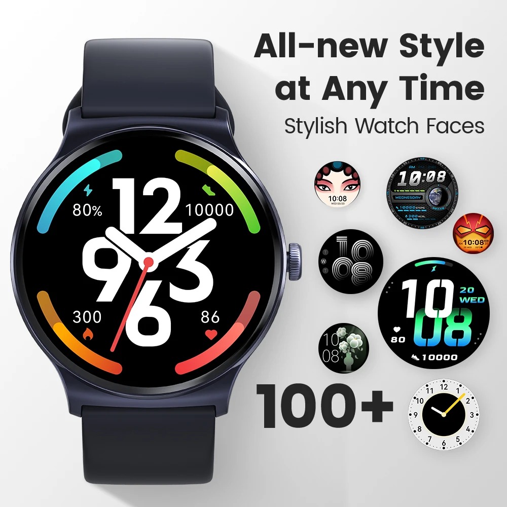 Smartwatch HAYLOU R8 Tela 1.43″ AMOLED Bluetooth Impermeável iOS Android Monitor de Frequência Cardíaca Oxigênio no Sangue NFC Assistente de Voz