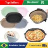 Quardrada Bandeja Panela Forro Forma cesto de Silicone Para Airfryer fritadeira 18cm