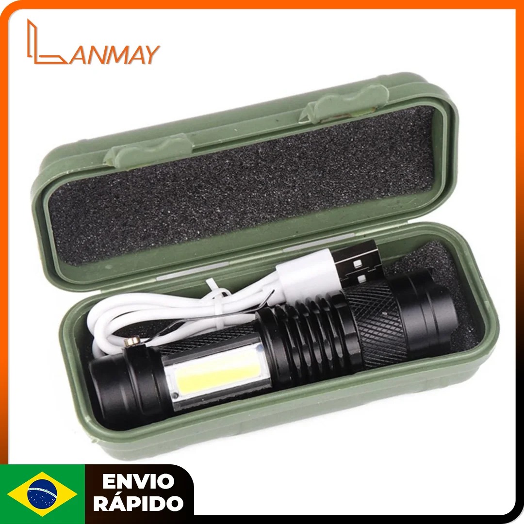 Mini Lanterna Luz Forte Multi-Função LED Tática Iluminação Portátil