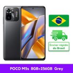 Smartphone Xiaomi Poco M5S MTK G95 Carregador 33W Câmera 64MP Tela Amoled 6.43″ NFC 8GB RAM 256GB ROM Android