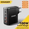 Carregador Essager 100W GaN USB Tipo C PD FCP QC para Samsung iPhone Macbook