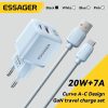Carregador USB tipo C Essager GaN, carregadores rápidos do telefone para o iPhone 14, 13, 12, 11 Pro Max, Mini, iPad, PD, carga rápida, QC 3.0, 20W