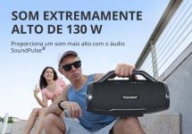 Caixa de Som Tronsmart Bang Max 130W Bluetooth RGB Entrada de Microfone / Guitarra com Botões de Volume IPX6 Impermeável Bateria 24 Horas