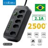 Extensão de Energia COIBEU 2M 5 Tomadas 10A + 4 Portas USB + 1 Porta USB Tipo C 2.1A
