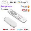 TV Stick 4K HOMATICS Amlogic S905Y4 Dolby Atmos H.265 2T2R Wi-Fi 2GB RAM 32GB ROM Certificada pelo Google e Netflix Android