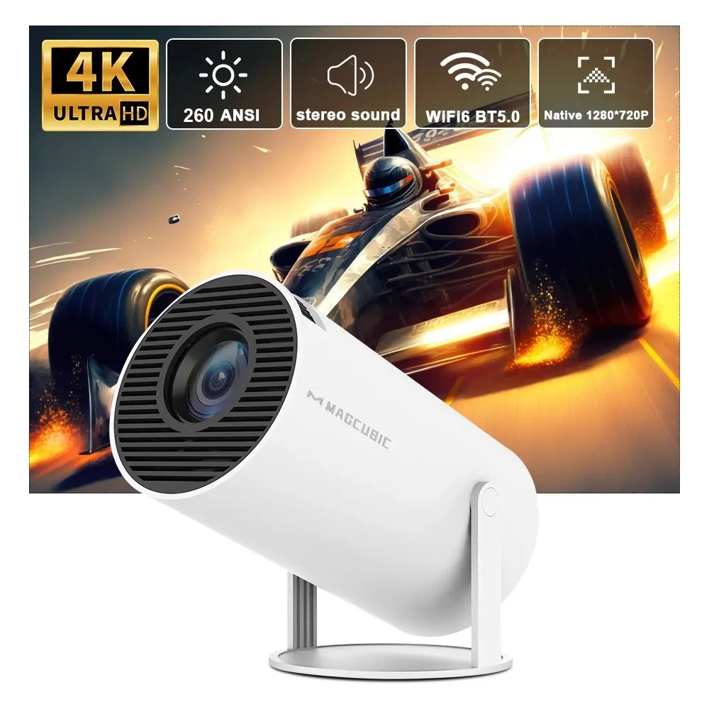 Projetor Magcubic HY300 Pro 4K Wi-Fi 260ANSI Allwinner H713 Bluetooth Android